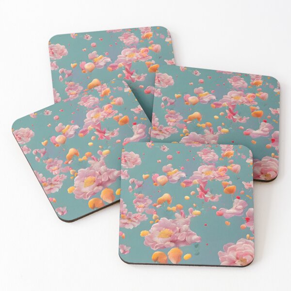 Item preview, Vintage design of pastel colored flowers floating in the air designed and sold by Femme-Art.