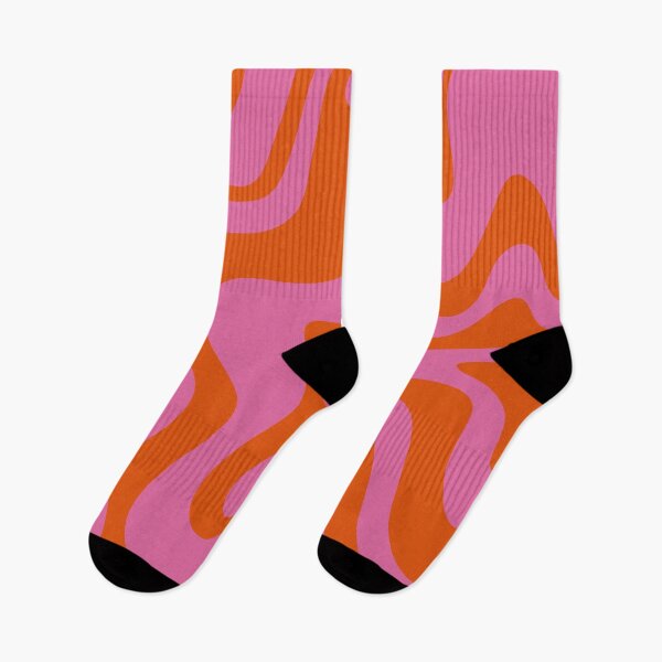 Item preview, Retro Liquid Swirl Abstract Pattern in Hot Pink and Red Orange designed and sold by kierkegaard.