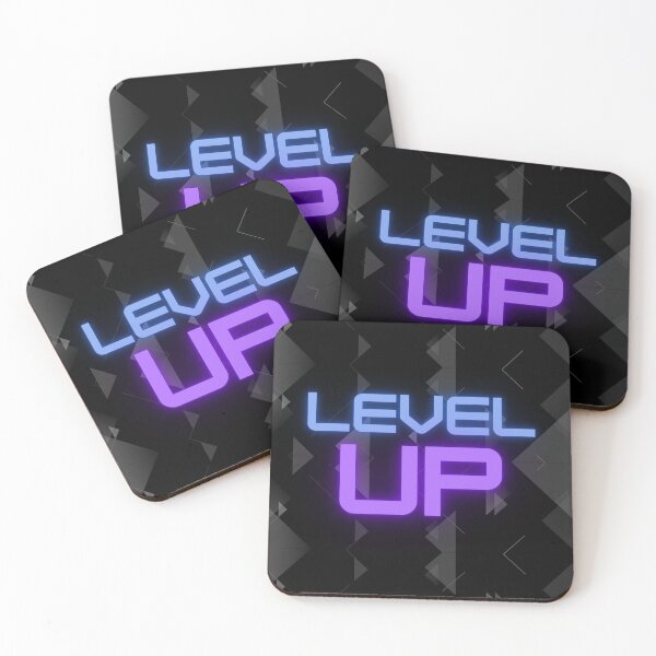 Item preview, Level up neon with black geometrical background designed and sold by HelloTARA.