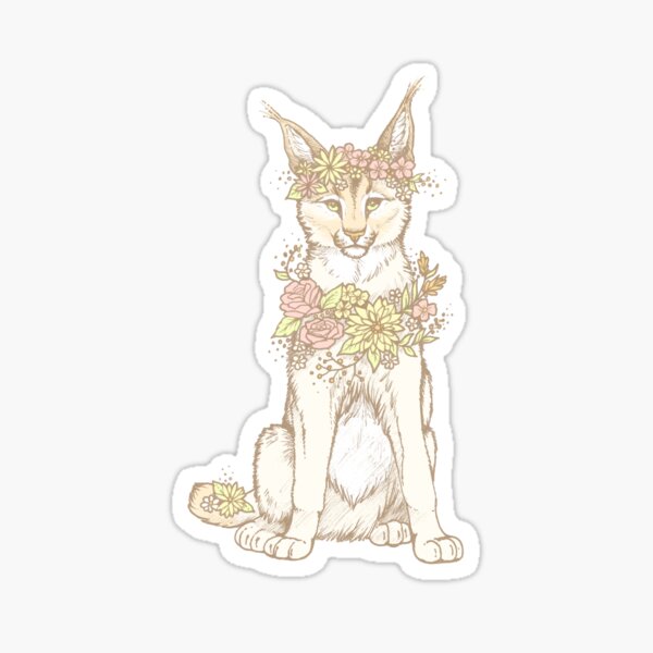 Floral Caracal Sticker
