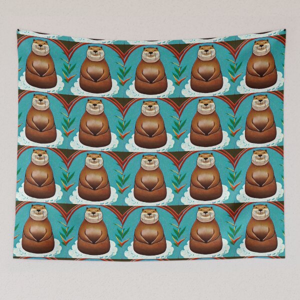 Item preview, Happy Otter in Water illustration designed and sold by SubtleSplit.