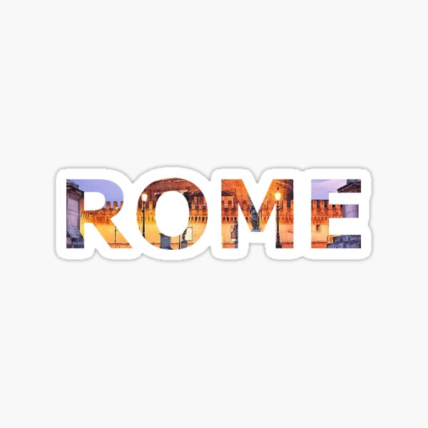 Rome Blocked Lettering Sticker