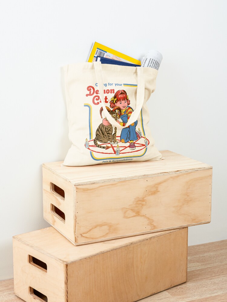 Alternate view of Caring For Your Demon Cat Tote Bag