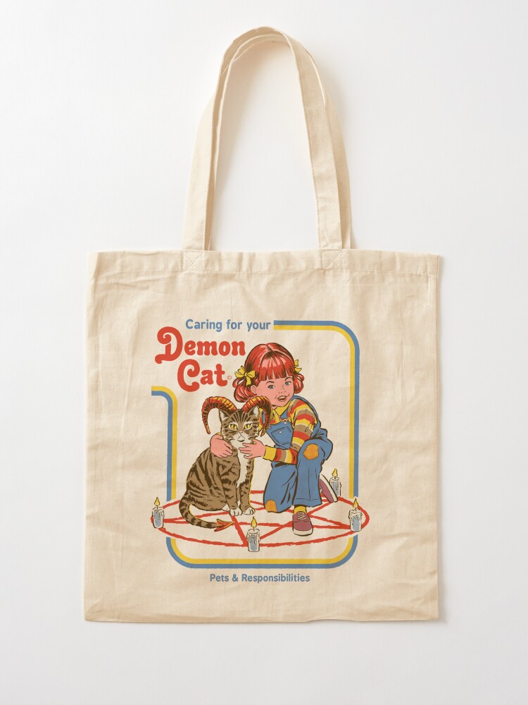 Alternate view of Caring For Your Demon Cat Tote Bag