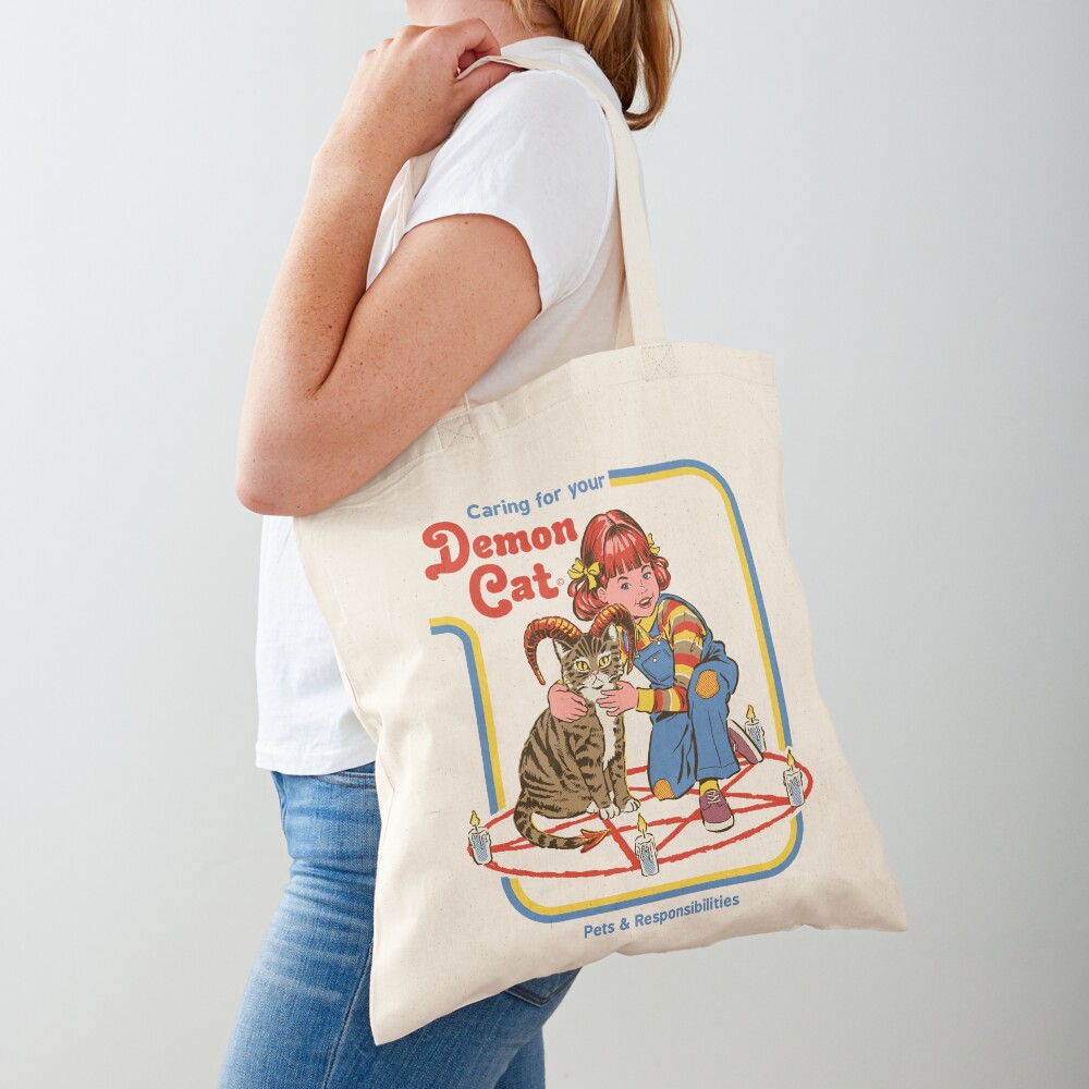 Caring For Your Demon Cat Tote Bag