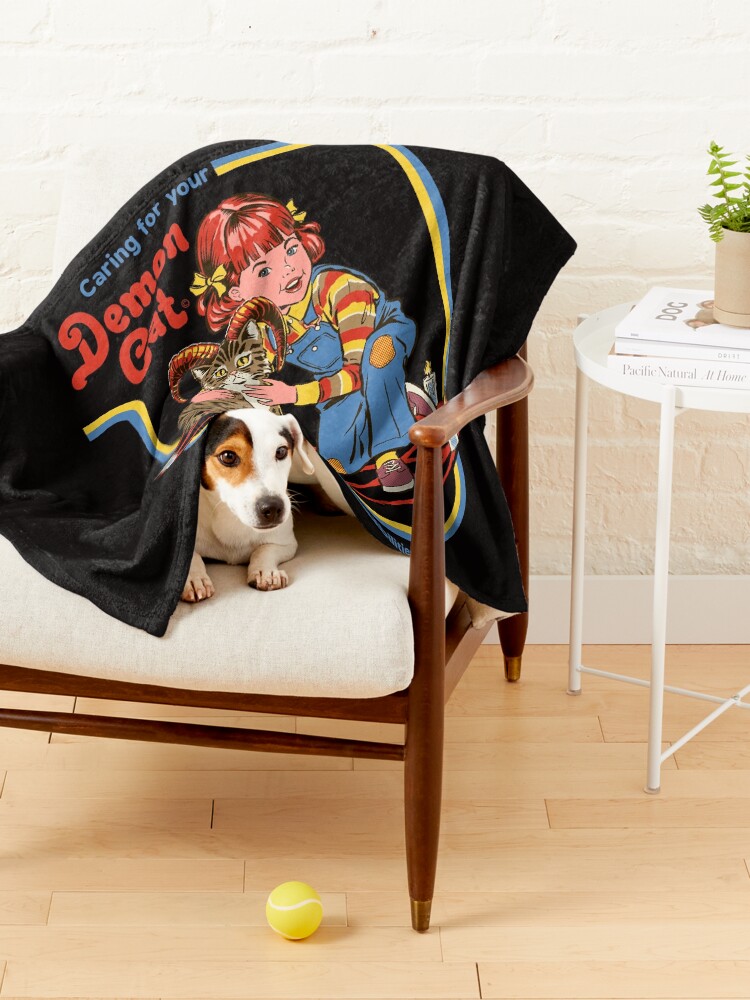 Alternate view of Caring For Your Demon Cat Pet Blanket