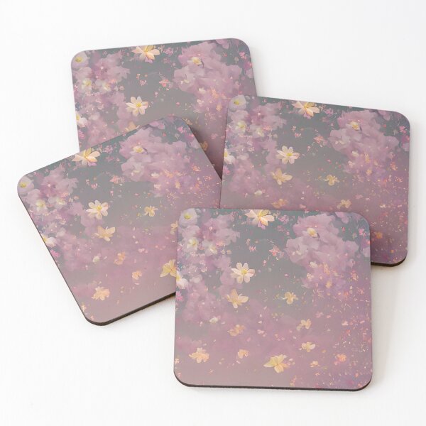 Item preview, Vintage flowers floating in the air on pastel colors designed and sold by Femme-Art.