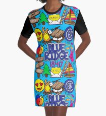 Blauer Rücken T-Shirt Kleid