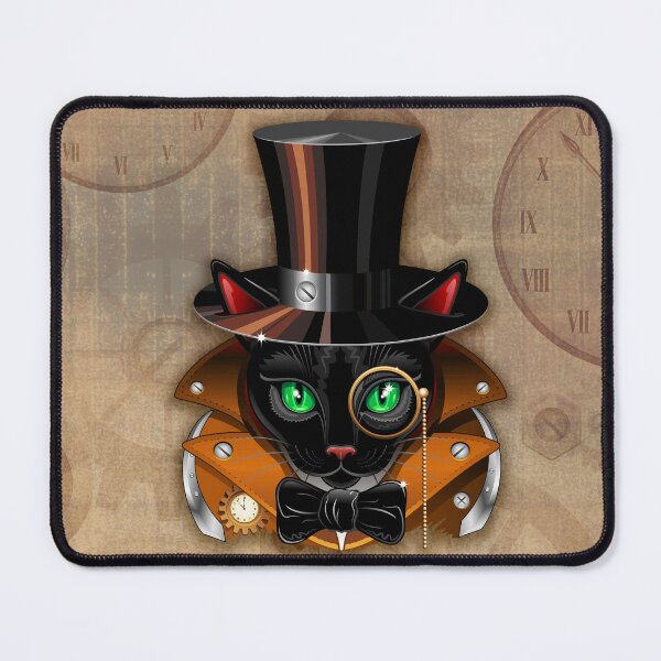 Item preview, Steampunk Cat vintage retro surreal portrait designed and sold by BluedarkArt.
