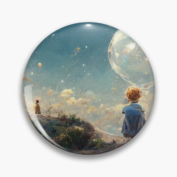 Item preview, The little Boy watching for raising bubble stars - Into the Metaverse designed and sold by thewishdesigns.