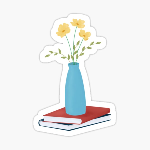 Books With Flowers Printable Stickers Sticker For Sale By Badretop