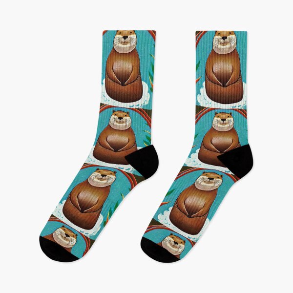 Item preview, Happy Otter in Water illustration designed and sold by SubtleSplit.