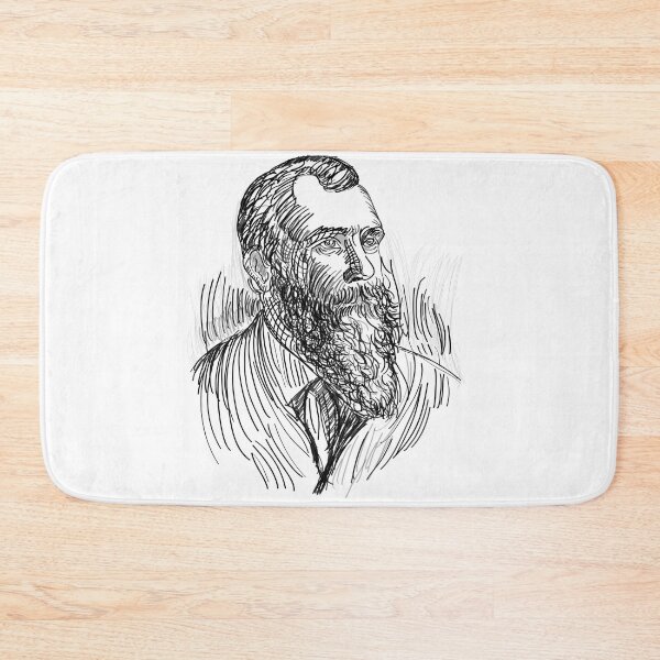 Item preview, Philip Hichborn 1839 to 1910 he was a naval constructor vintage line drawing or engraving illustration designed and sold by KARTICK DUTTA.