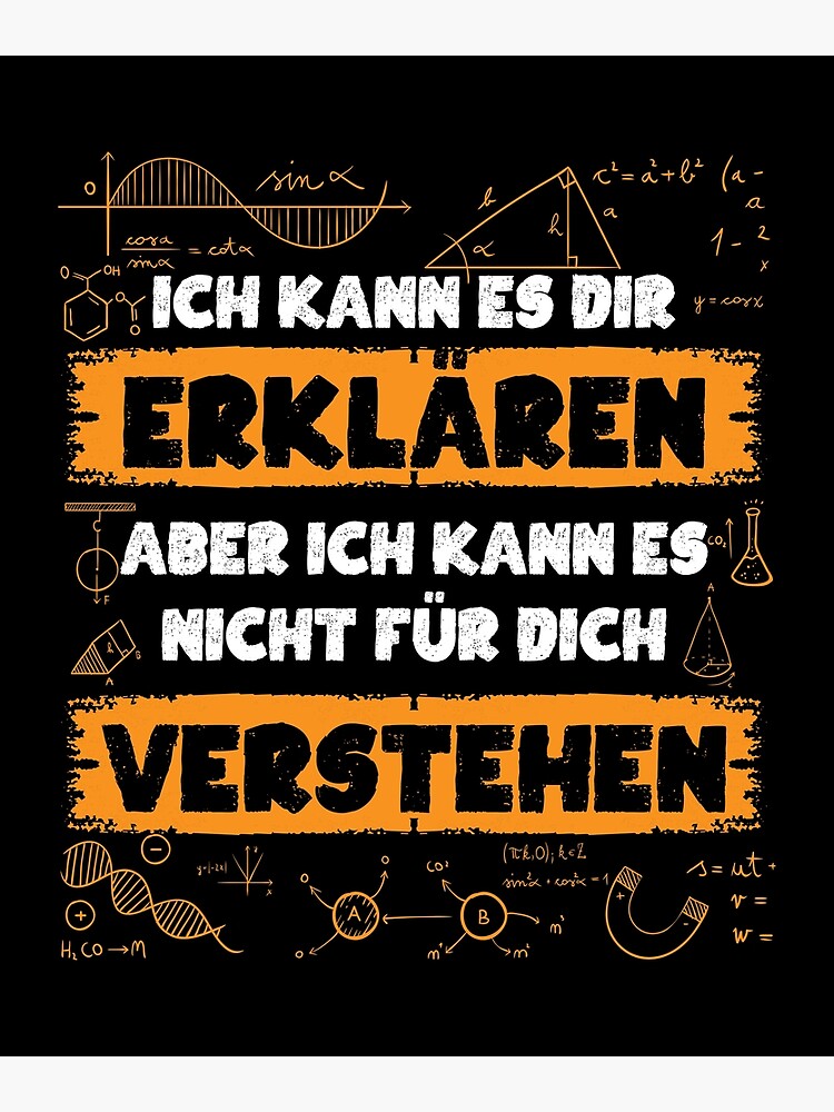 "Mathematik Spruch Mathe Geschenk Lustiges Mathematiker" Poster for