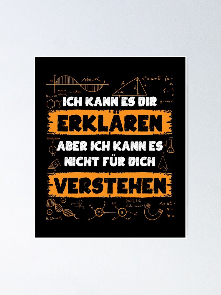 "Mathematik Spruch Mathe Geschenk Lustiges Mathematiker" Poster for