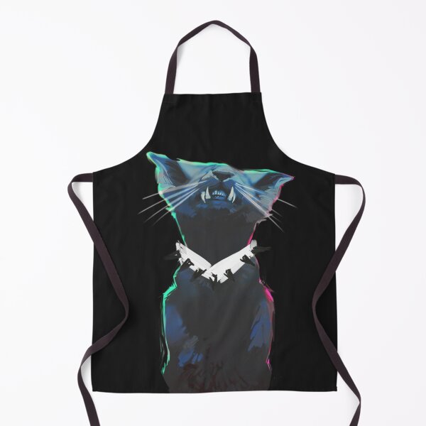 Item preview, white collar (black cat glitchy painting) designed and sold by revioLATE.