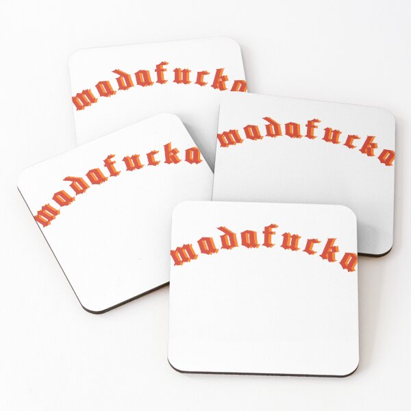 Item preview, Madafucka minimalist red and orange text, humour tshirt  designed and sold by Chitrakarii.