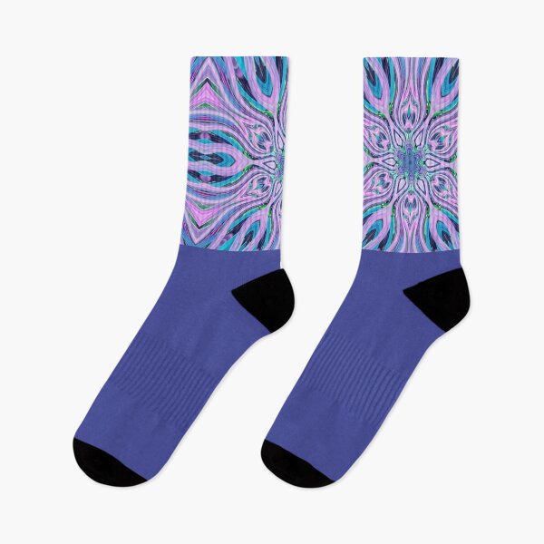 Item preview, Abstract Flowers Pattern Boho Vibes in a Thick Single Stripe on a Dark Blue Background designed and sold by Beachy.
