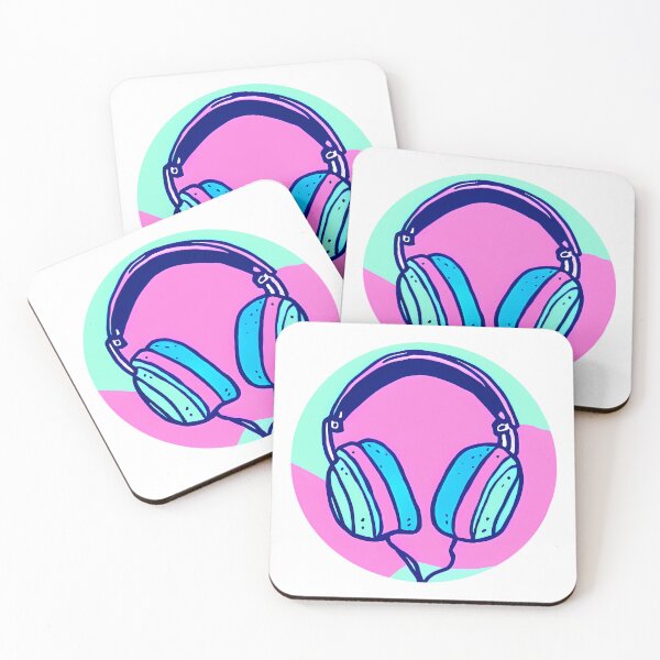 Item preview, Headphone abstract in pink and ice cream green, for music lover , gamers,call center agents, streamers designed and sold by AISHOPPE.