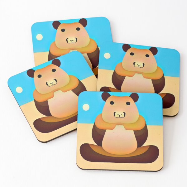 Item preview, Capybara Bear Zen Monk Vector Illustration sitting in meditation designed and sold by SubtleSplit.