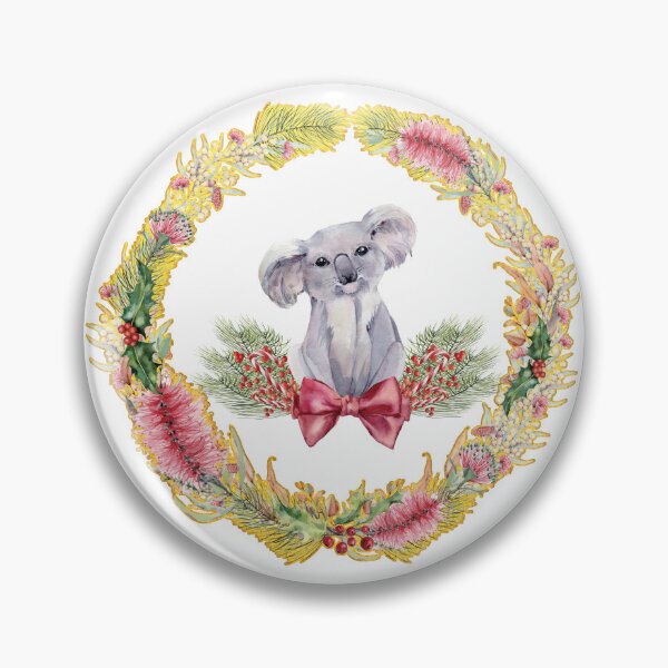 Item preview, An Australian Native Floral Wreath - Christmas Koala designed and sold by Annalee Beer.