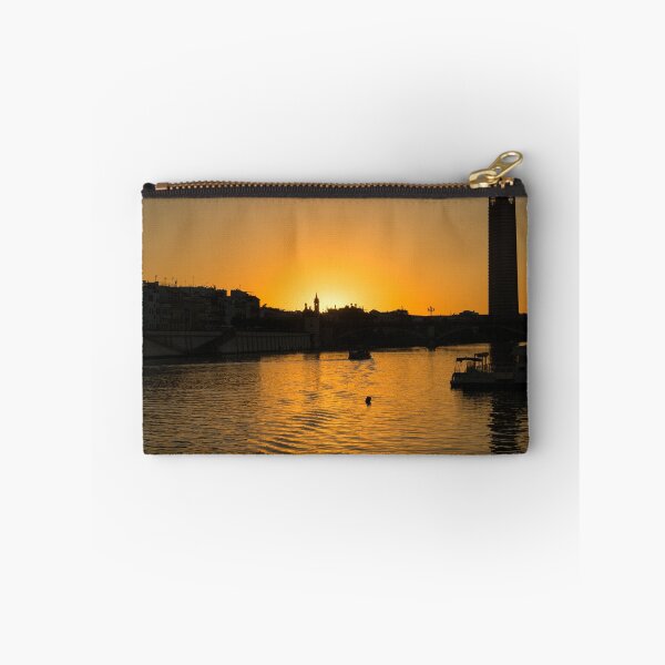Item preview, Hot Sevillian Silhouettes - Sunset Behind Capilla del Carmen on Guadalquivir River  designed and sold by Georgia Mizuleva.
