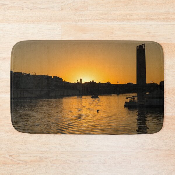 Item preview, Hot Sevillian Silhouettes - Sunset Behind Capilla del Carmen on Guadalquivir River  designed and sold by Georgia Mizuleva.