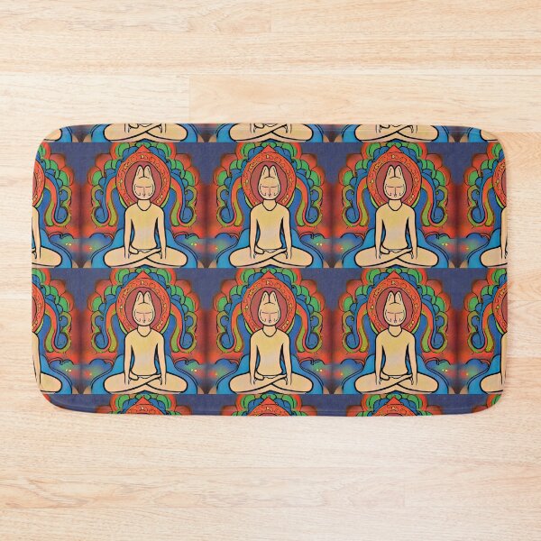 Item preview, Cat Man Meditating In Front of A Radiating Lotus Background designed and sold by SubtleSplit.