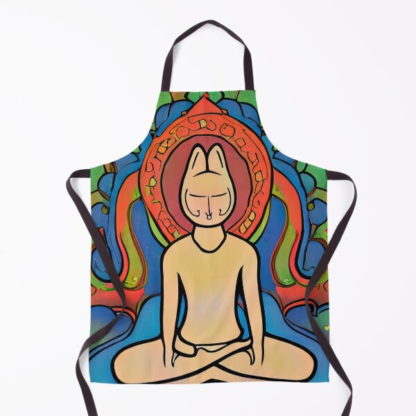Item preview, Cat Man Meditating In Front of A Radiating Lotus Background designed and sold by SubtleSplit.
