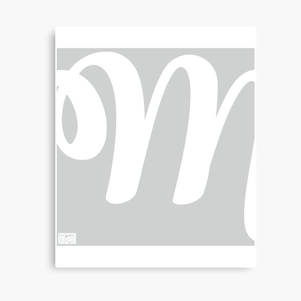 "Letter M Elegant Cursive Calligraphy Initial Monogram" Canvas Print ...