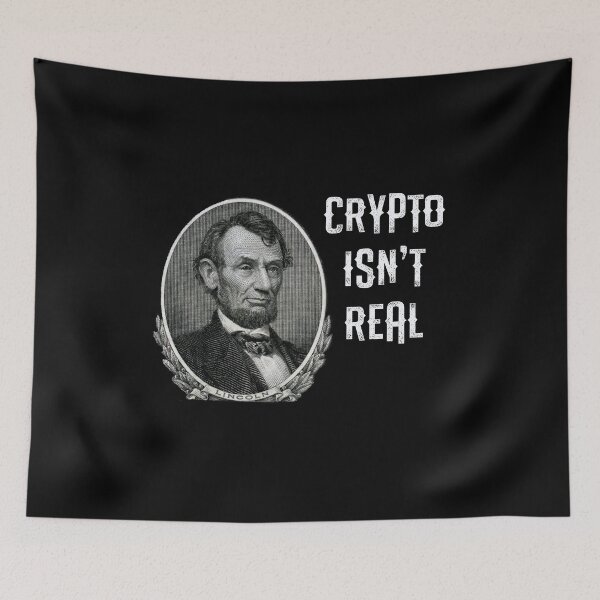 Item preview, Abraham Lincoln Crypto Isn't Real Funny Cash Money Meme Design for Men, Women, Kids designed and sold by reg5500.