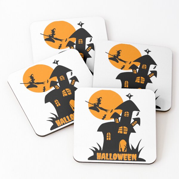 Item preview, Halloween Witch and Scary House design, Flying Witch, Trick or Treat. designed and sold by Dven-Clothes.