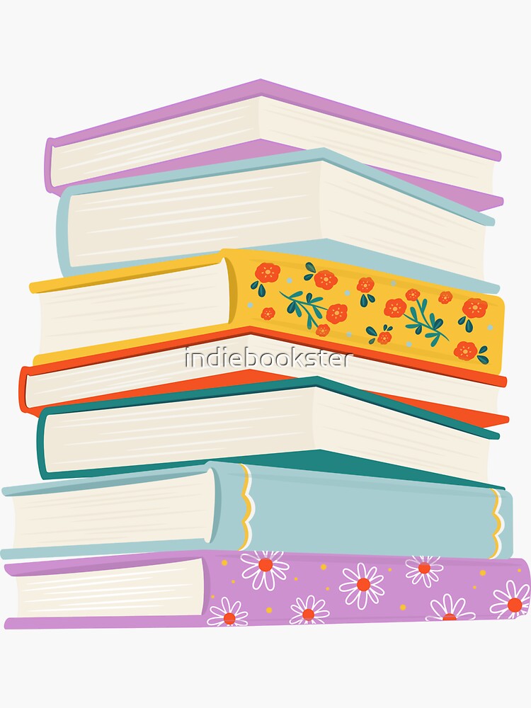 Thumbnail 3 von 3, Sticker, Stapel Bücher designt und verkauft von indiebookster.