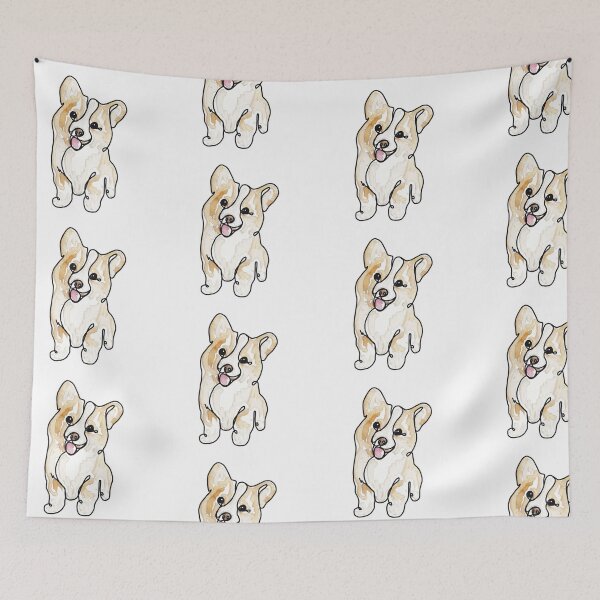 Item preview, Happy Lil’ Wiggle - Cute Corgi in a Digital Watercolor Painting - Hand-drawn art perfect for stickers and mugs, legging, notebooks, t-shirts, greeting cards, socks, hoodies, pillows and more designed and sold by cherdoodles.