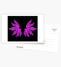 Pink Fairy Wings T-Shirt Womens Top Postcards