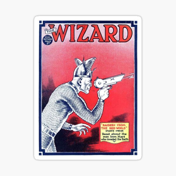 "Wizard Comics Vintage comic cover print " Sticker for Sale by pnand Redbubble