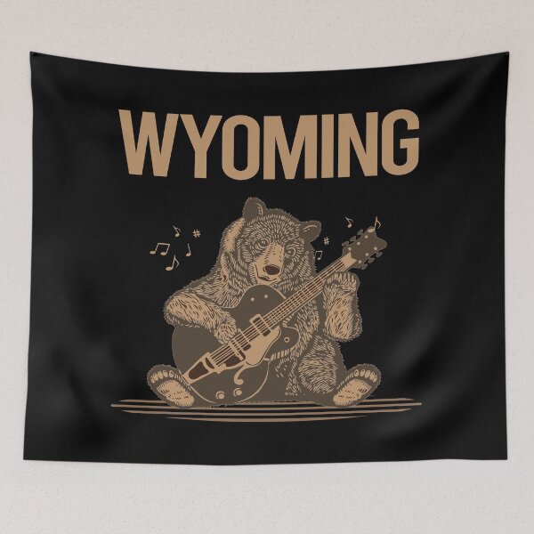Item preview, Bear With Guitar Wyoming designed and sold by BloodMoneyTwit.