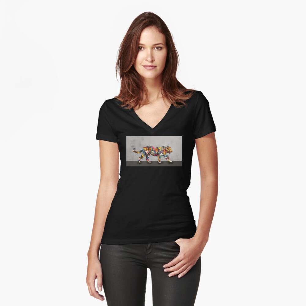 Item preview, Fitted V-Neck T-Shirt designed and sold by Teecha.