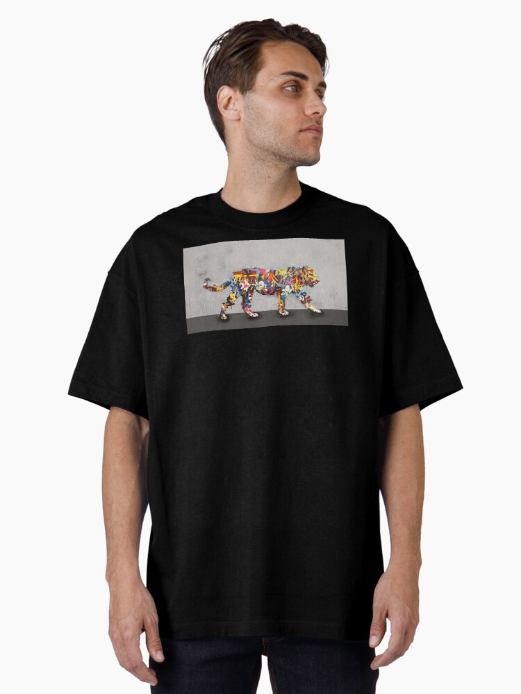 Thumbnail 1 of 7, Oversized T-Shirt, Graffiti Tiger - Colorful Urban Pop Art designed and sold by Teecha.