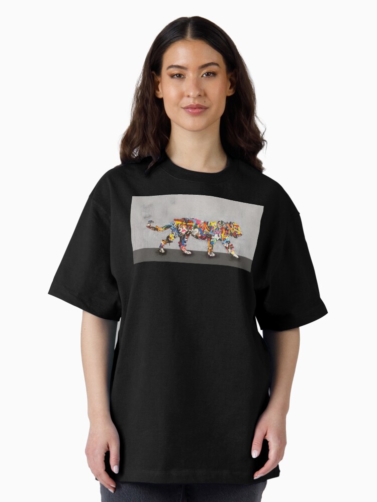 Thumbnail 2 of 7, Oversized T-Shirt, Graffiti Tiger - Colorful Urban Pop Art designed and sold by Teecha.