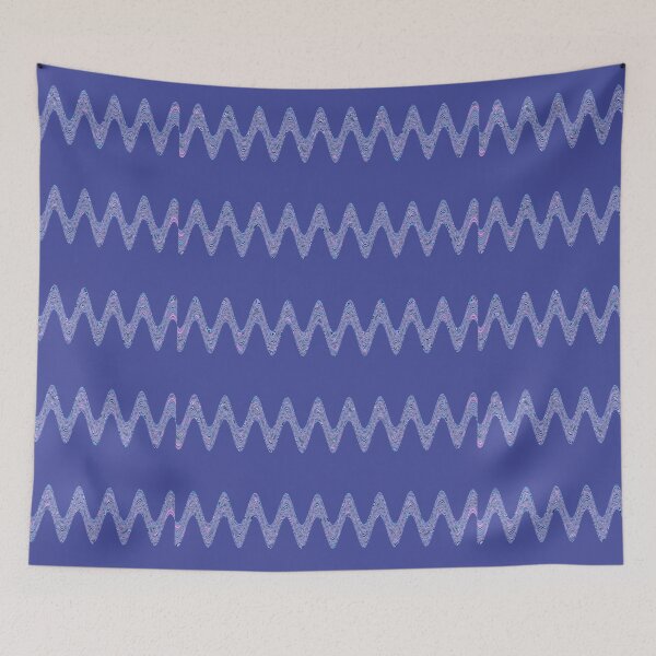 Item preview, Abstract Wavy Lines Pattern Boho Vibes on a Dark Blue Background designed and sold by Beachy.
