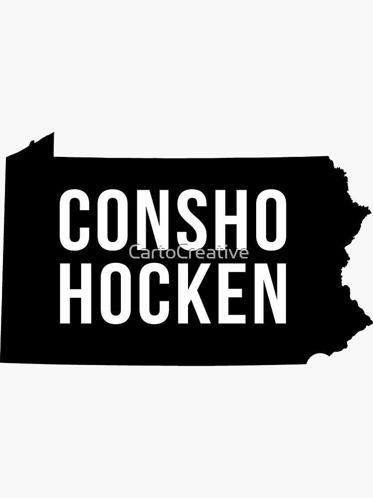 "Conshohocken, Pennsylvania Silhouette" Sticker by CartoCreative