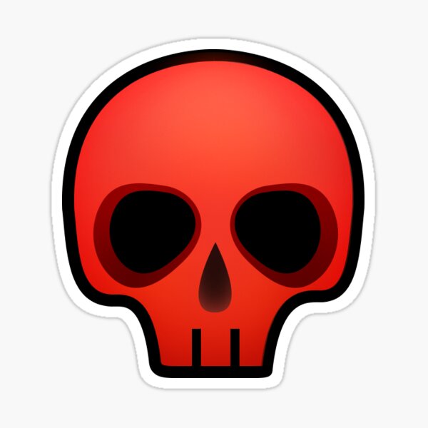 "Red Skull Emoji" Sticker for Sale by UnicornCornHorn Redbubble