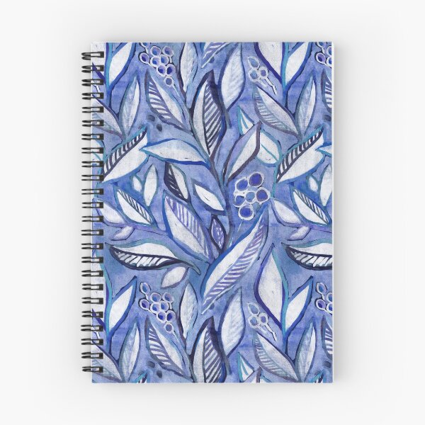Item preview, Textured Painted Leaves in Royal Blue Purple and Grey designed and sold by micklyn.