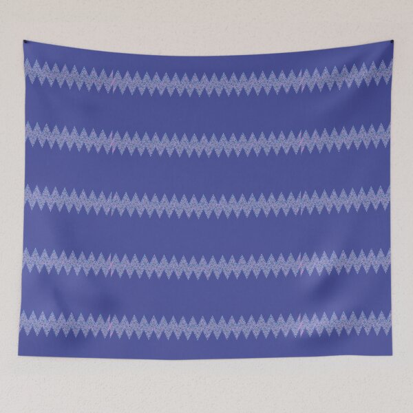 Item preview, Abstract Zigzag Lines Pattern Boho Vibes on a Dark Blue Background designed and sold by Beachy.