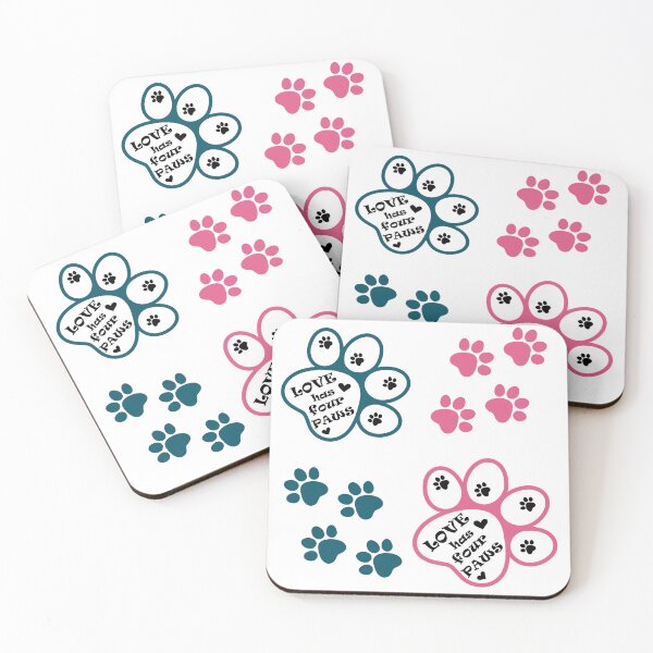 Item preview, Love has four paws text illustration Sticker Pack designed and sold by pixelspantry.