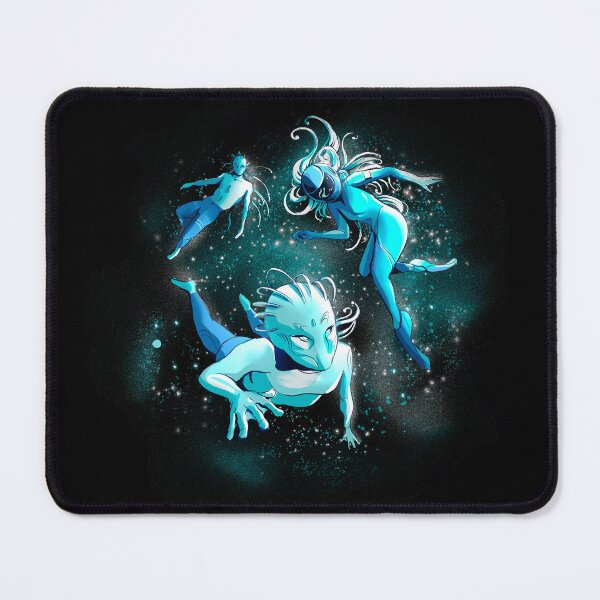 Item preview, Three blue aliens floating in space designed and sold by Rob-Son.