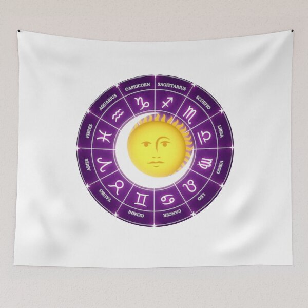 Item preview,  Horoscope zodiac wheel with sun and moon design. designed and sold by BEAUTY ⭐⭐⭐⭐⭐.