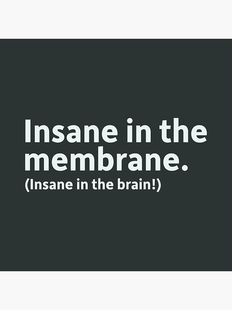 "Insane in the Membrane (Insane in the Brain!)" Poster for Sale by SillyQuotes Redbubble