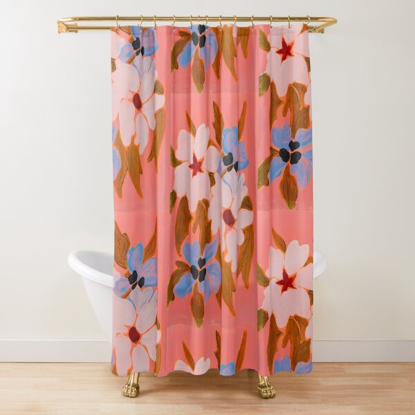 Minimalist Flowers Dancing Shower Curtain